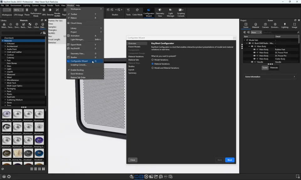 KeyShot Studio Configurator Wizard