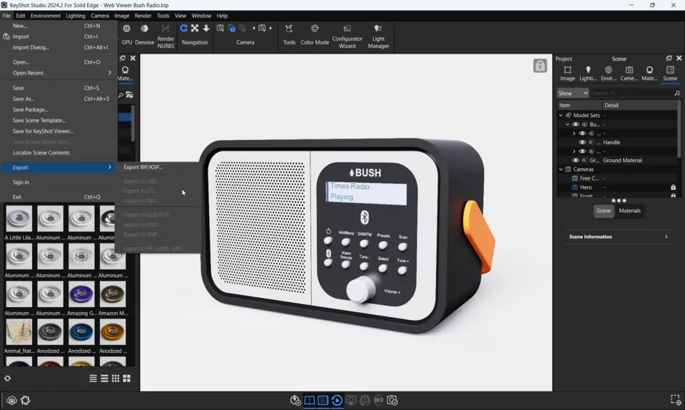 Ücretsiz KeyShot Kısıtlı Export