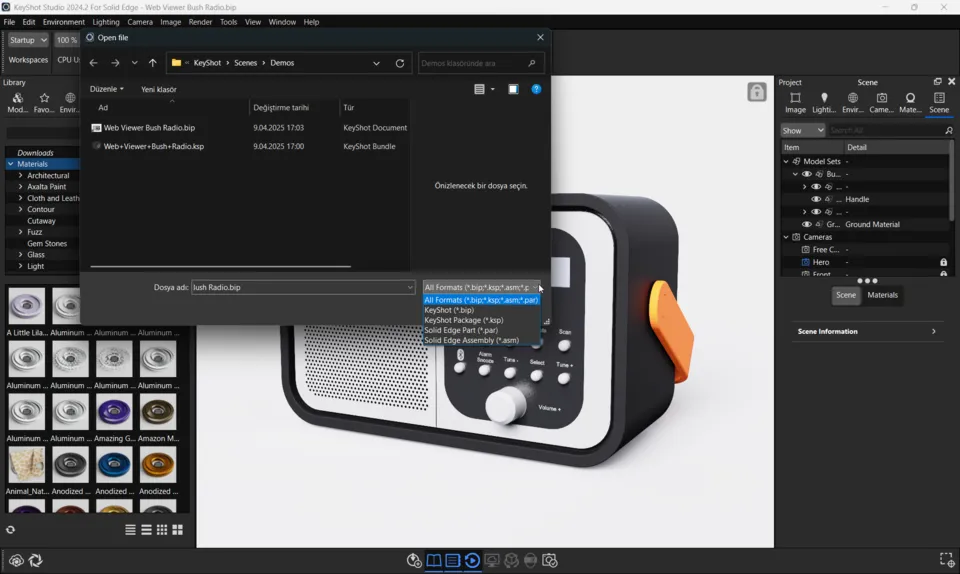 Ücretsiz KeyShot Kısıtlı Import