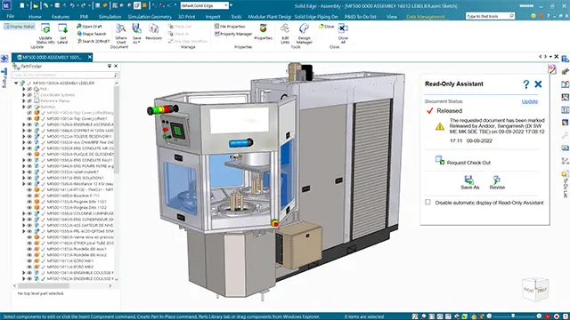 Solid Edge Veri Yönetimi Çözümleri Arayüzü